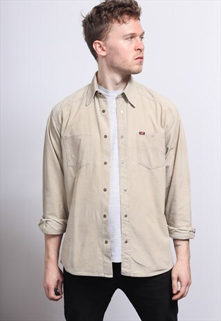 VINTAGE CORDUROY CORD SHIRT BEIGE