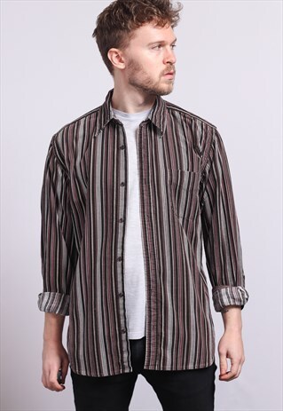 VINTAGE CORDUROY CORD STRIPED SHIRT