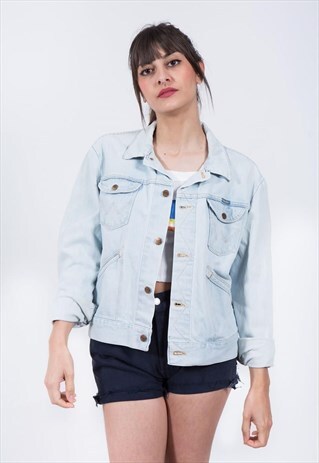 VINTAGE 80S CLASSIC WRANGLER BASIC DENIM JACKET / S8765