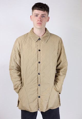 VINTAGE 90S BARBOUR LIGHT BROWN QUILTED JACKET