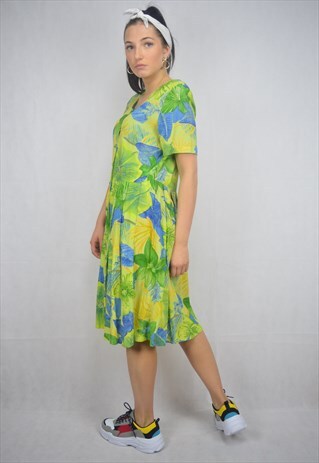 VINTAGE GREEN SUMMER FESTIVAL DRESS