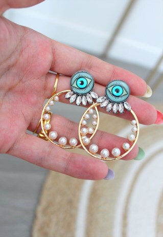 EARRINGS GOLDEN EARRING BEADS AND EYES