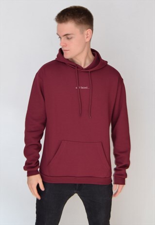 BURGUNDY SHIT FACED... (WHITE) HOODIE