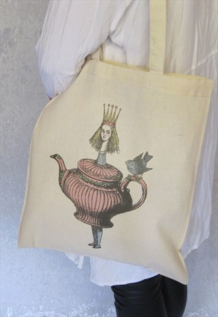 FREAKY ALICE TEAPOT TOTE BAG