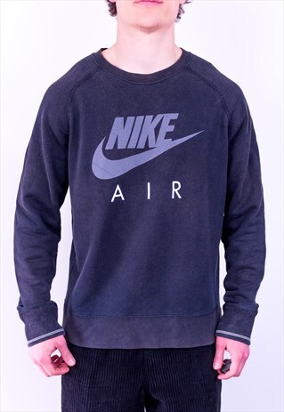 VINTAGE NIKE SWEATSHIRT SPELL OUT BLACK XL