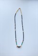 Beaded Necklace With Gold Plated Bird Charm