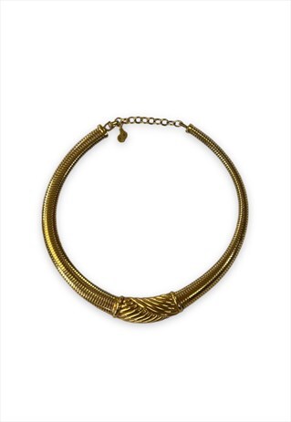 VINTAGE DIOR NECKLACE GOLD TONE CHUNKY STATEMENT CHOKER