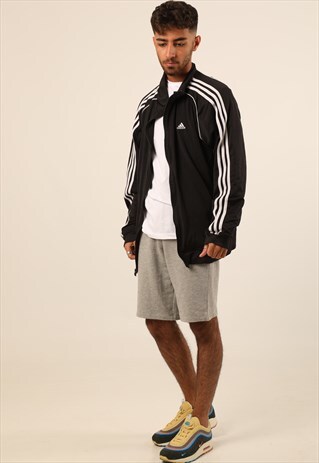 VINTAGE ADIDAS EMBROIDERED LOGO ZIPPED SWEATSHIRT
