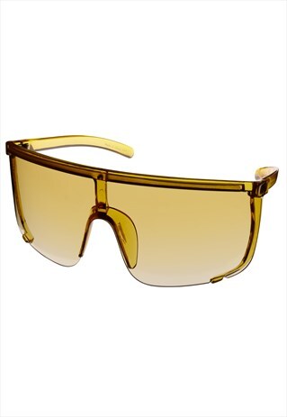 OVERSIZED VISOR SUNGLASSES MATT WHITE FRAME