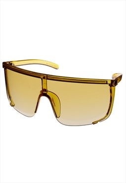 Oversized Visor Sunglasses Matt White frame