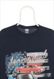 VINTAGE 90'S GILDAN T SHIRT RACING LONG SLEEVE CREWNECK
