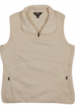 Fila 90's Fleece Vest Sleeveless Gilet Medium Beige Cream