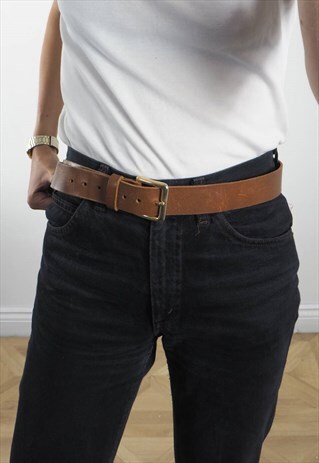 VINTAGE TAN AND GOLD BELT