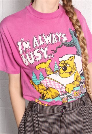 I'M ALWAYS BUSY LAZY CAT TEE