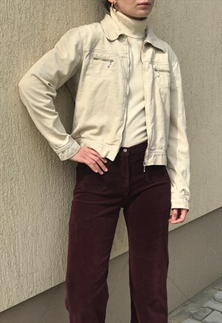 90S CREAM CORDUROY JACKET