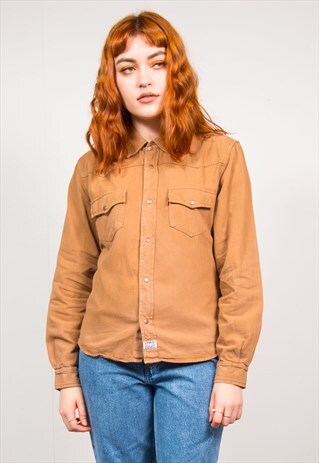 LEVI'S VINTAGE 90'S TAN BROWN DENIM SHIRT