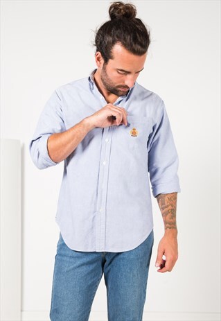 VINTAGE 80'S POLO RALPH LAUREN COTTON SHIRT / S4256