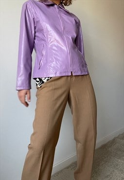 Lavender Eco Leather Sleek Jacket