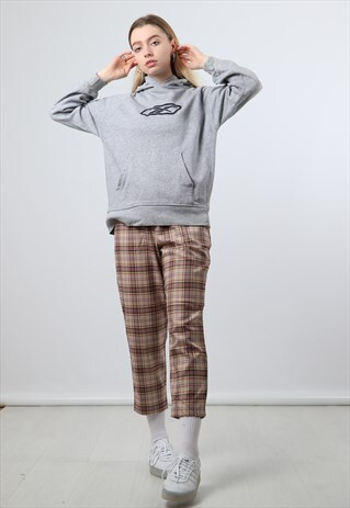 VINTAGE CHAMPION XL GREY PRINT HOODIE