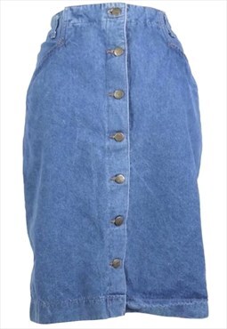 Vintage 80s Mini Denim Skirt Utility High Waisted Snap Jean