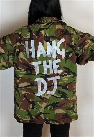 HANG THE DJ HAND PAINTED REWORKED CAMO JACKET