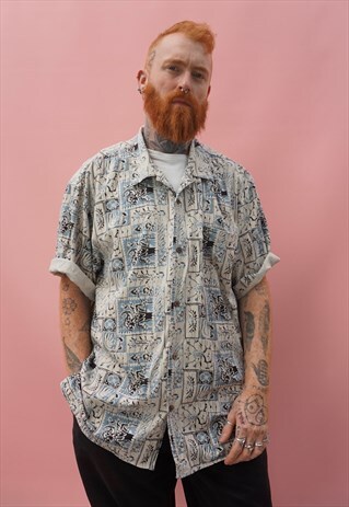 VINTAGE 1980S SHOT SLEEVED SHIRT