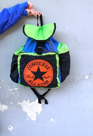 90S CONVERSE BACK PACK IN NEON GREEN AND BLUE