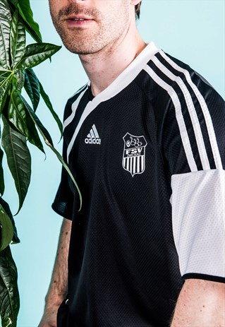 VINTAGE 1990S BLACK ADIDAS FOOTBALL SHIRT