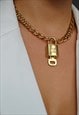 REWORKED AUTHENTIC LOUIS VUITTON PADLOCK DOUBLE CHAIN 