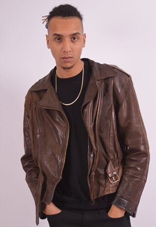 VINTAGE LEATHER JACKET BROWN