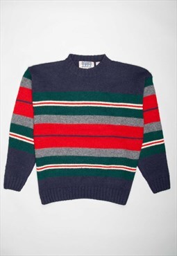 Oversized wool multi horizontal striped sweater
