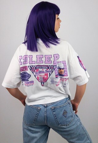 ESLEEP VINTAGE 80'S OVERSIZED CROP TOP T-SHIRT