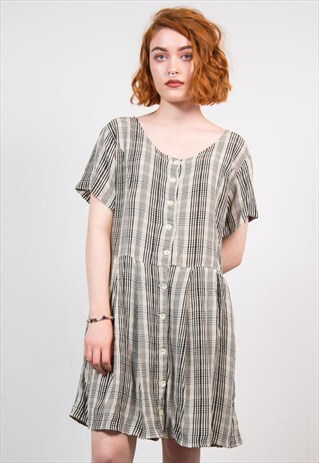 VINTAGE 90'S CHECK GRUNGE STYLE DRESS