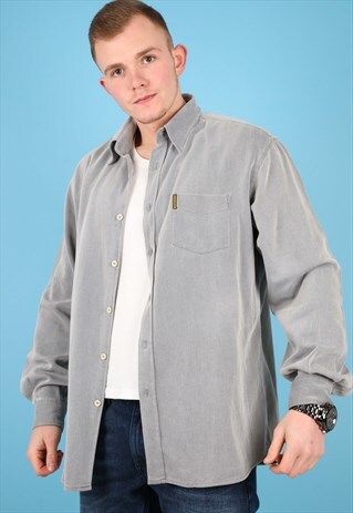 VINTAGE ARMANI PATTERNED SHIRT IN GREY NS139