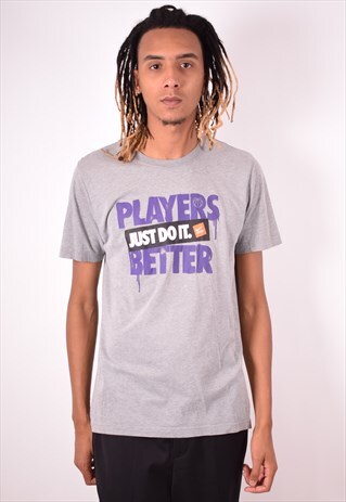 NIKE MENS VINTAGE T-SHIRT TOP LARGE GREY 90S