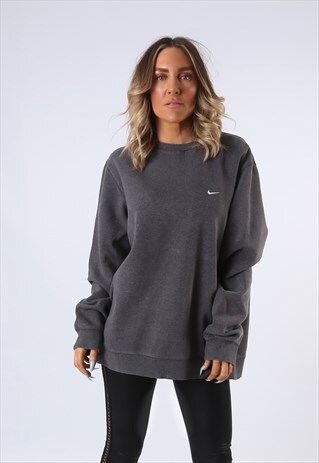 NIKE SWEATSHIRT JUMPER OVERSIZED PLAIN LOGO UK 18 (3EH)