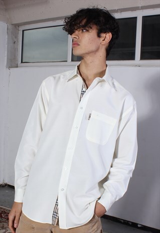 VINTAGE BURBERRY CREAM LONG SLEEVED SHIRT