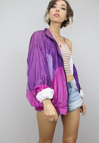 VINTAGE 80S 90S OVERSIZED FESTIVAL SHELL JACKET