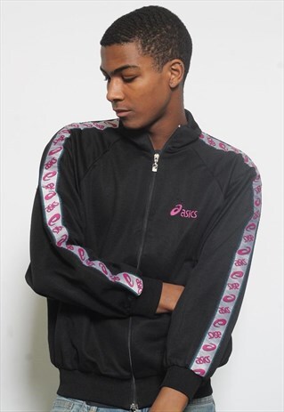 VINTAGE ASICS TRACK JACKET BLACK