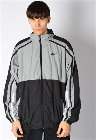 VINTAGE 90S GREY REEBOK TRACK JACKET