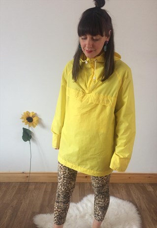 VINTAGE 90S YELLOW RAIN JACKET