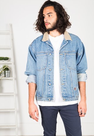 VINTAGE 80'S TOMMY HILFIGER CONTRAST COLLAR JACKET/ S1191