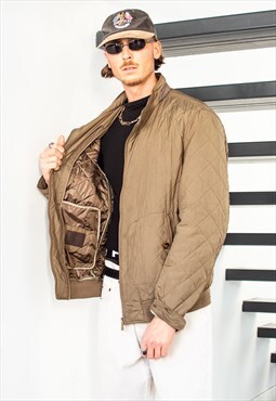 Vintage 90s Luxery Quality Khaki Green Brown Dad Jacket