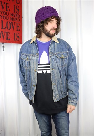 VINTAGE 80'S DENIM LINED HEAVY WINTER JACKET