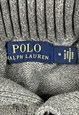 POLO RALPH LAUREN VINTAGE GREY 1/4 BUTTON JUMPER WOMANS M
