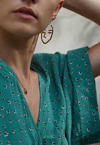CASTRO GOLD ABSTRACT FACE EARRINGS