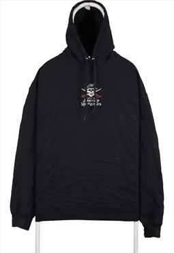 Vintage 90's Port And Company Hoodie Pirates Pullover Black