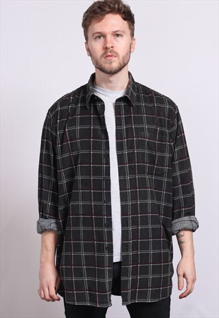 VINTAGE CORDUROY CORD STRIPED SHIRT