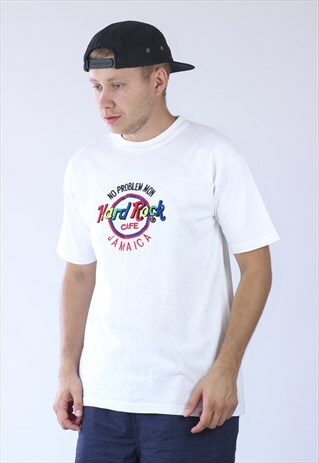 80S MENS HARD ROCK CAFE JAMAICA BIG LOGO T-SHIRT