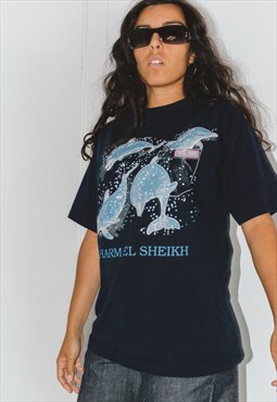 Vintage 90s Dolphins Animal printed Graphic Tshirt